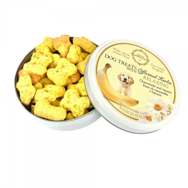 Dolci Impronte - RELAXING Dog Treats Erbe Officinali - 36gr -fiori di camomilla e banana