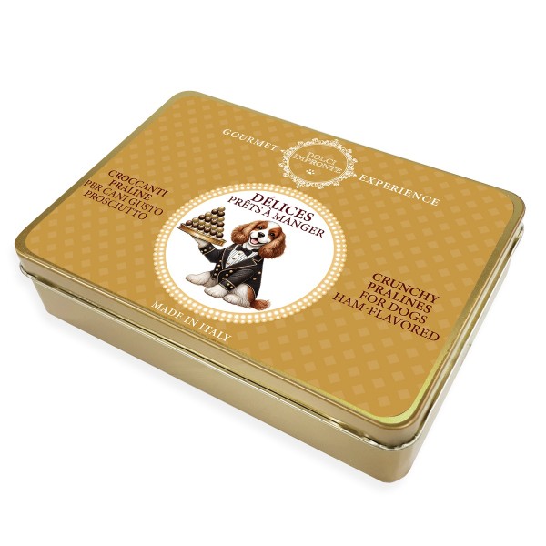 Dolci Impronte - Trilogy Collection Délices Prêt à manger - Shortbread Pralines -  Gold Tin Box 150g -