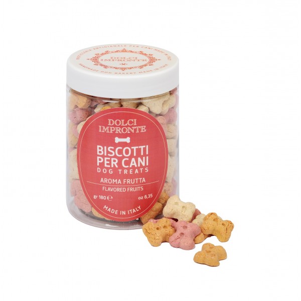 Dolci Impronte - Pack of 6 Jars - The Little Ones - Dog Biscuits - Fruit Flavor - 180g