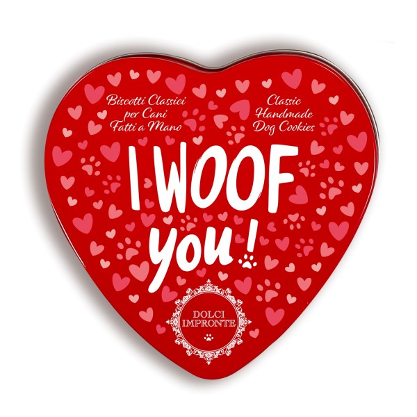 Dolci Impronte – I WOOF YOU! 80g -  - Scatola Latta - Biscotti in pasta frolla fatti a mano-