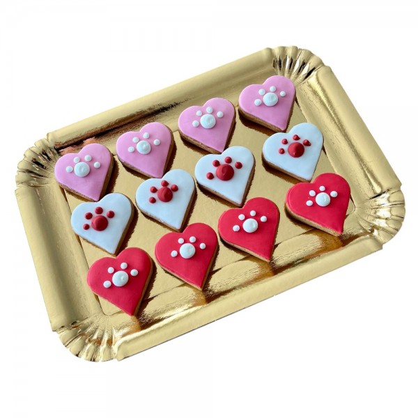 Dolci Impronte – Tray of 12 Hearts with Paw – 192g