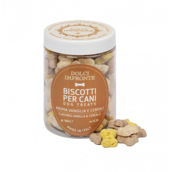 Dolci Impronte -I piccolini - Biscotti per cani - Aroma Vaniglia Cereali  - 180g