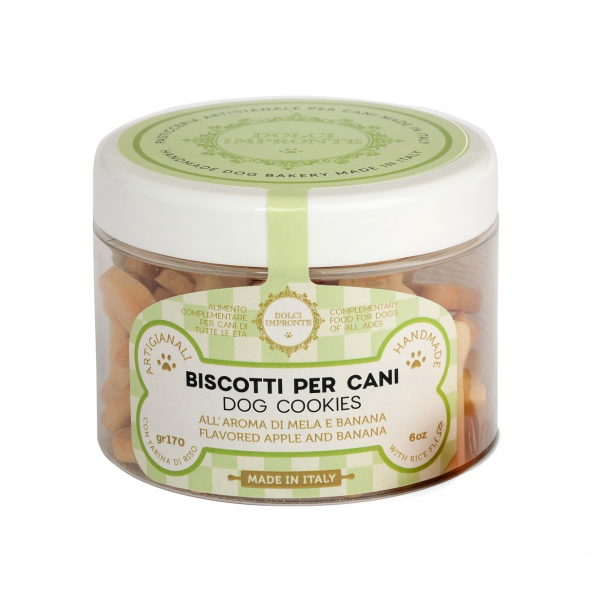 Dolci Impronte - Gluten Free - Biscuits with Rice Flour - Apple and Banana Flavored - Jar 170g