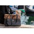 Nina Venezia® - Sasha - Black Faux Leather Carrier - Brown Spotted Edge